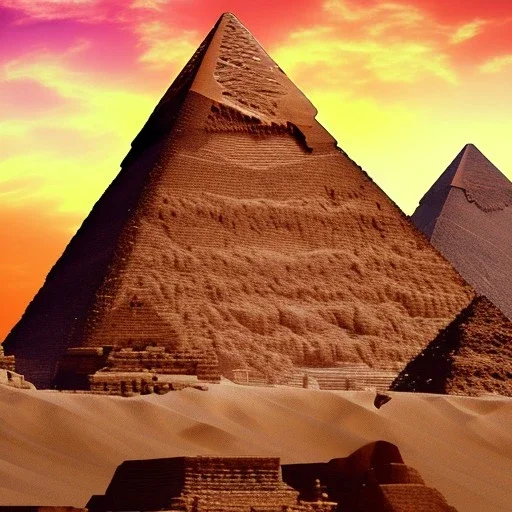 the pyramids of Egypt, cinematic lighting, detailed,4k, best quality, ultra HD, magical,