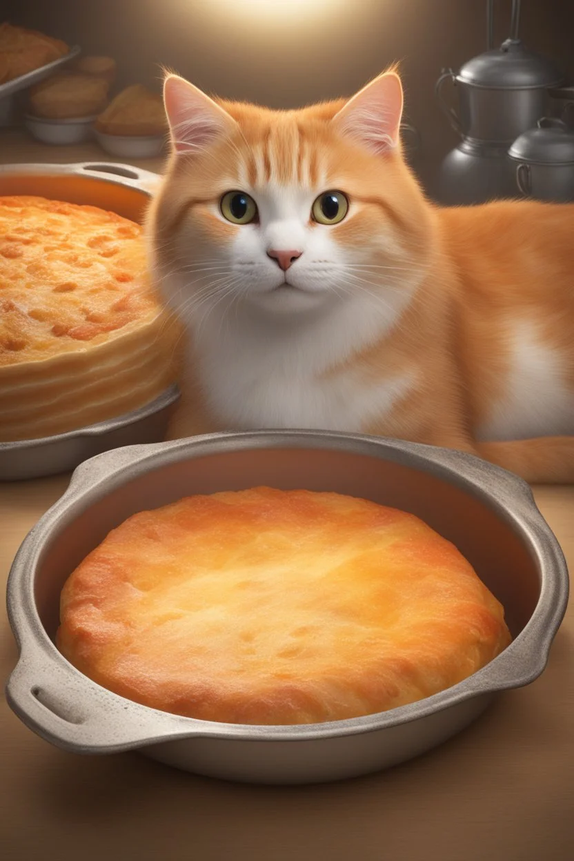 pixar animation - Disney animation - DreamWorks animation - 3D animation - Anime - a big, fat, orange tabby cat and a giant pan of Lasagna - gradated Background, professional quality studio 8x10 UHD Digital photograph, multicolored spotlight, Photorealistic, realistic stock photo, Professional quality Photograph. colored Fog - Multicolored lighting,