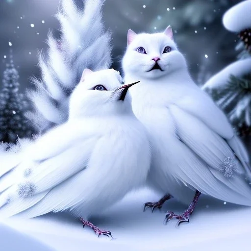 smooth hyper realistic, beautiful Japanese snow bird in crown, pale colors, dark cosmos background, cat еye, extremely sharp detail, finely tuned detail, ultra high definition, 8 k, unreal engine 5, ultra sharp focus, accurate sword wings, positive smile, lot of details, fit within portrait, Ambiance winter, perfect composition, perfect hair, perfect hands, finger up gestures