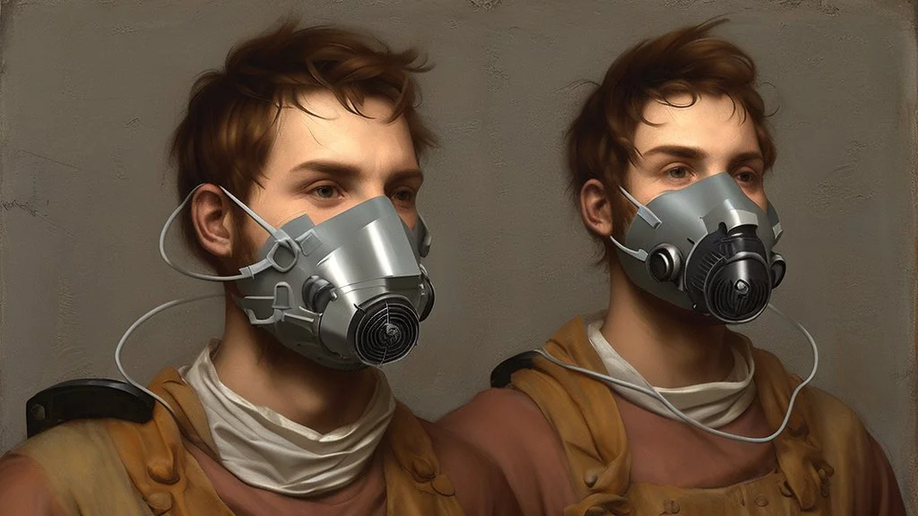 MAN WEARING RESPIRATOR by Andrea del Sarto