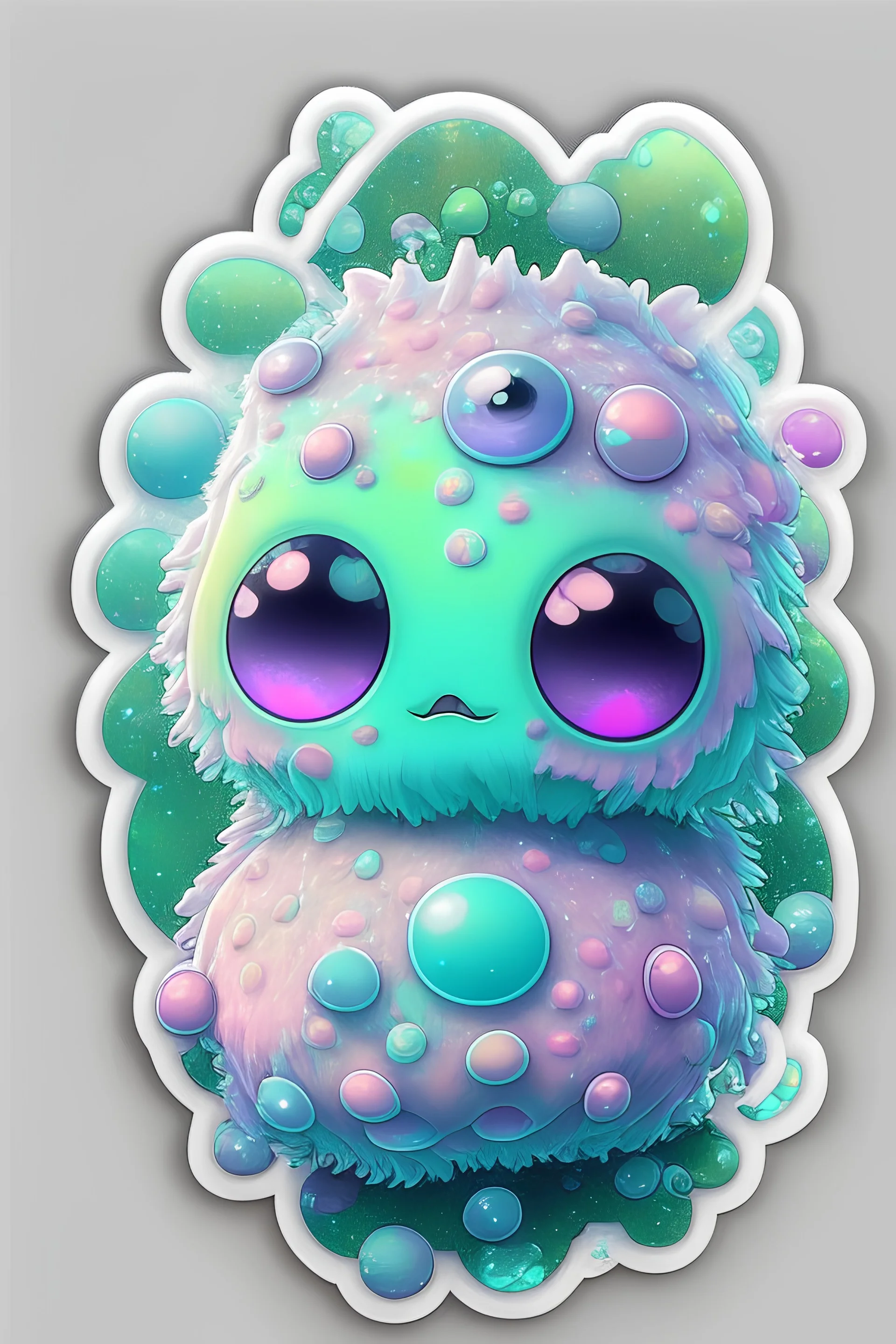 Sticker Kawaii Pastel Goth Cute Creepy Creature eukaryotic cell high detailed, 4k resolution, digital paiting, cute, art, no background 3d pixar disney the cinematic FKAA, TXAA, and RTX graphics technology employed for stunning detail.