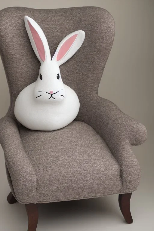 A rabbit shaped arm chair.