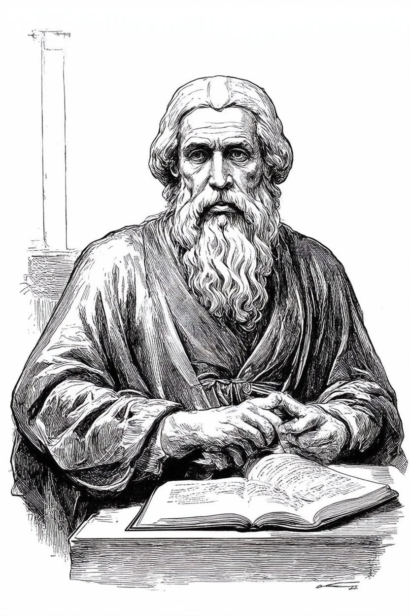 sketch black and white socrates studying in the republic