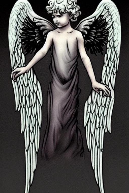 lovecraftian angel human with wings