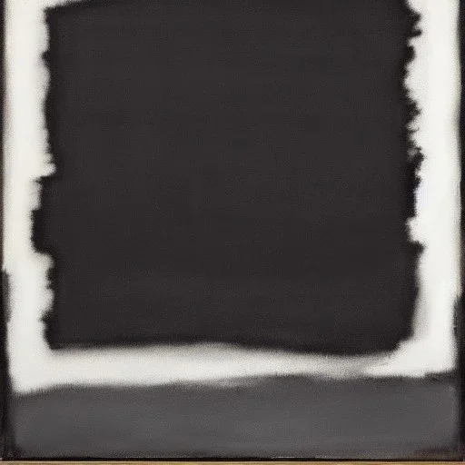 abstract artwork of black and white rectangles by mark rothko, oil on canvas, black and white, smudged charcoal, in the style of mark rothko