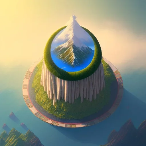 100mm photo of isometric floating island in the sky, surreal coffee bean with jewels, intricate, high detail, behance, microworlds smooth, macro sharp focus, centered