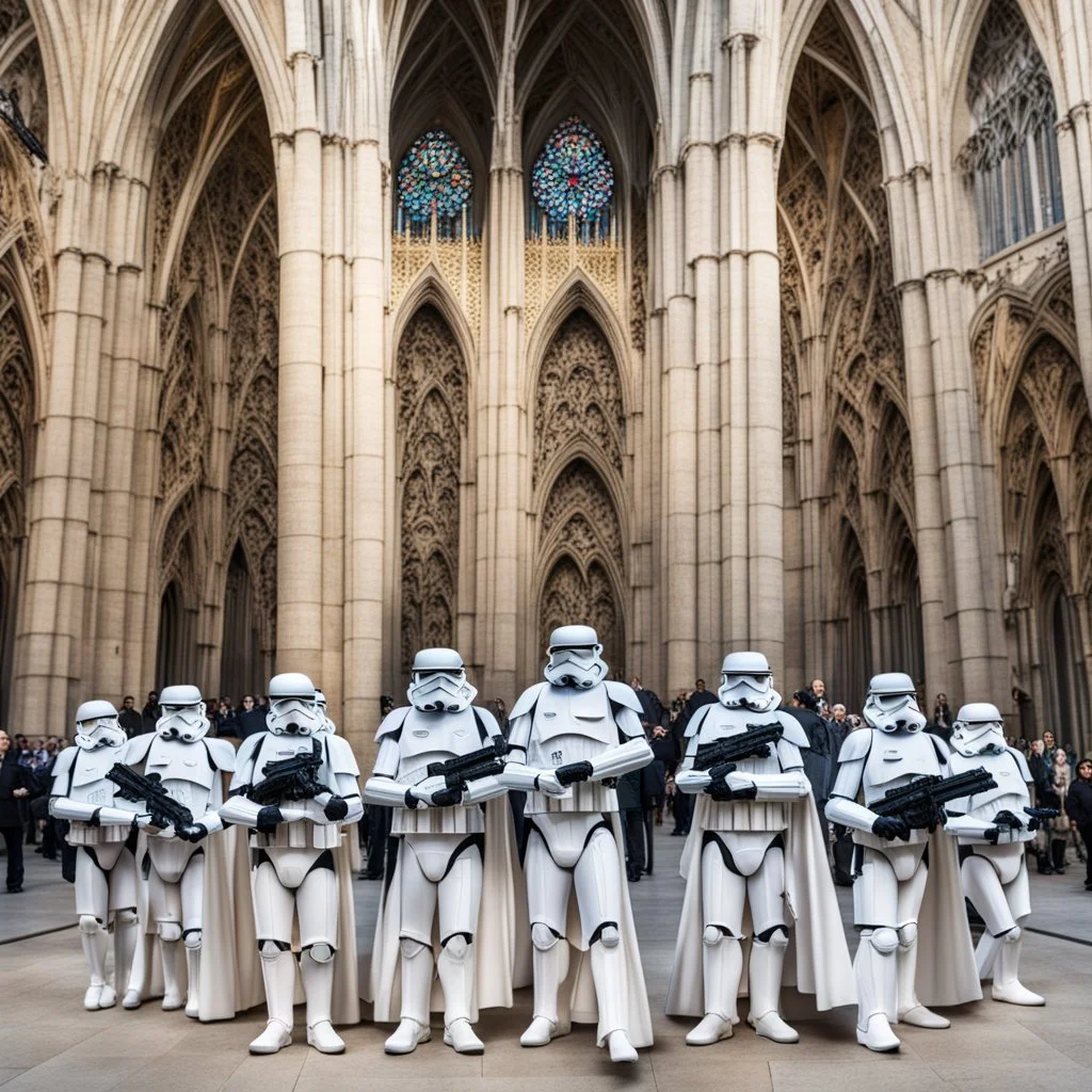 Imperial Stormtroopers visiting the Cathedral of Notre Dame