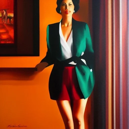 Full body portrait, painting, medium shot lady MyTwoPersonalities