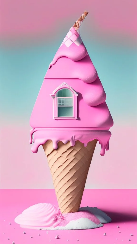 Pink House on Ice cream cone