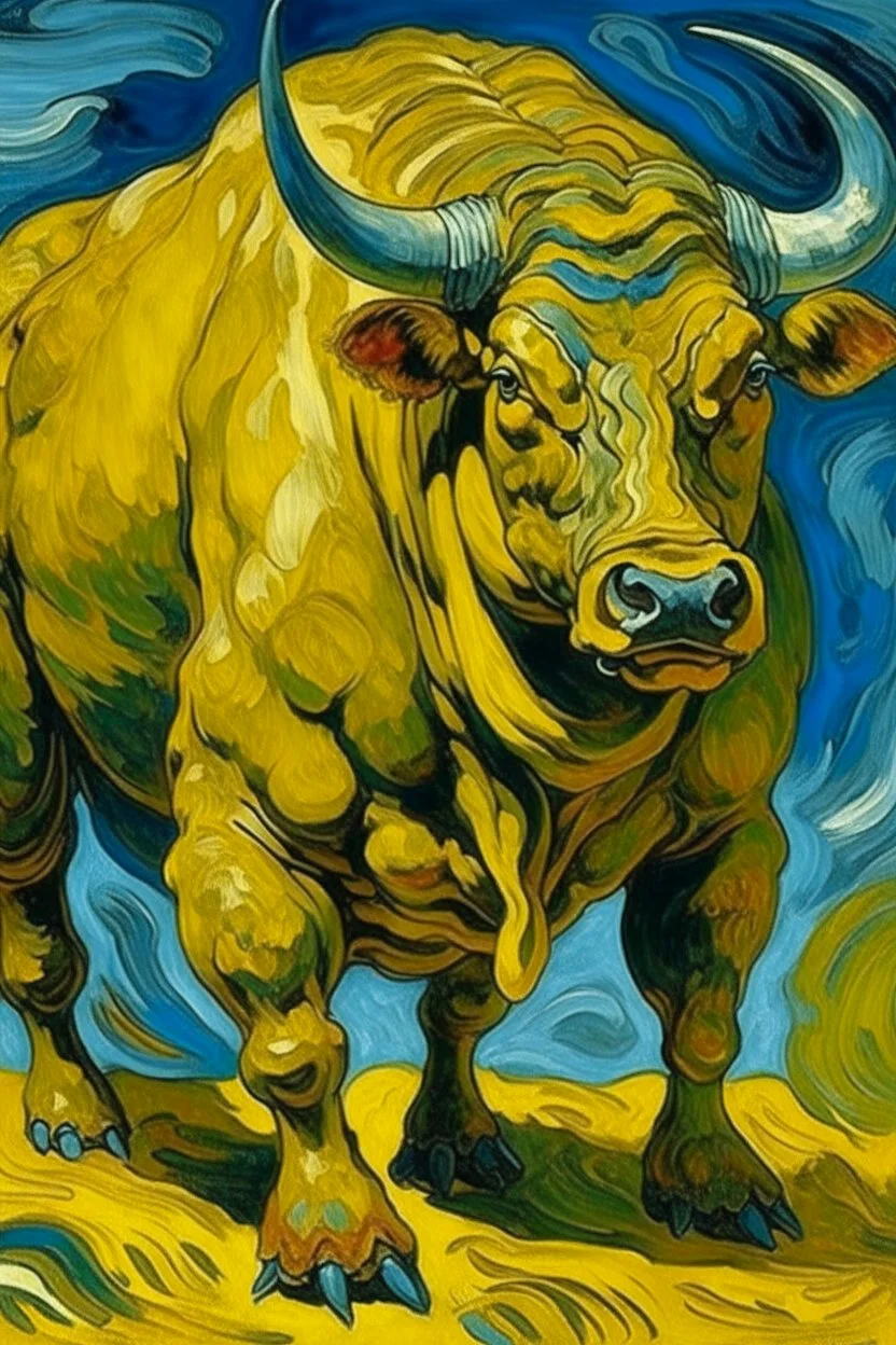 Portrailt of bull by Van Gogh