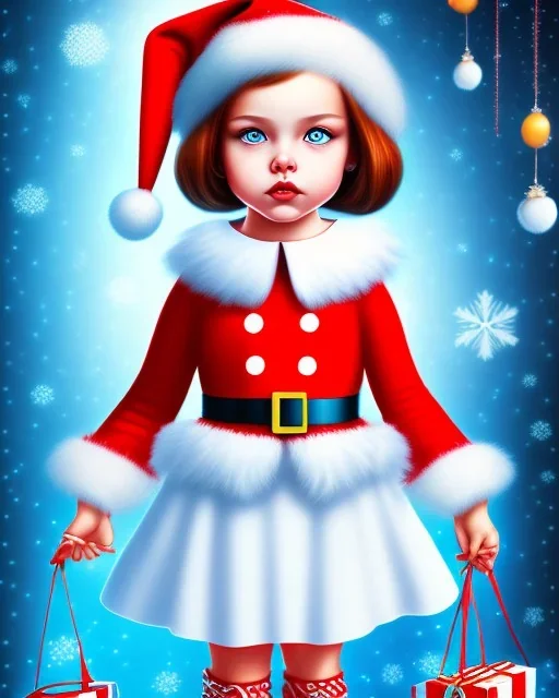 girl in Santa dress