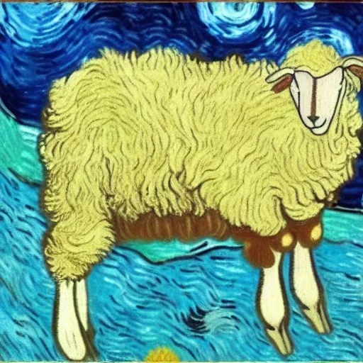 one sheep in booby trap Van Gogh