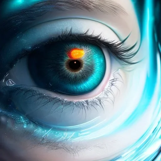 close macro photo shot of an eye of an elf girl, magic is seen deep inside, mirroring, hyperrealistic, colorful, cinematic lighting