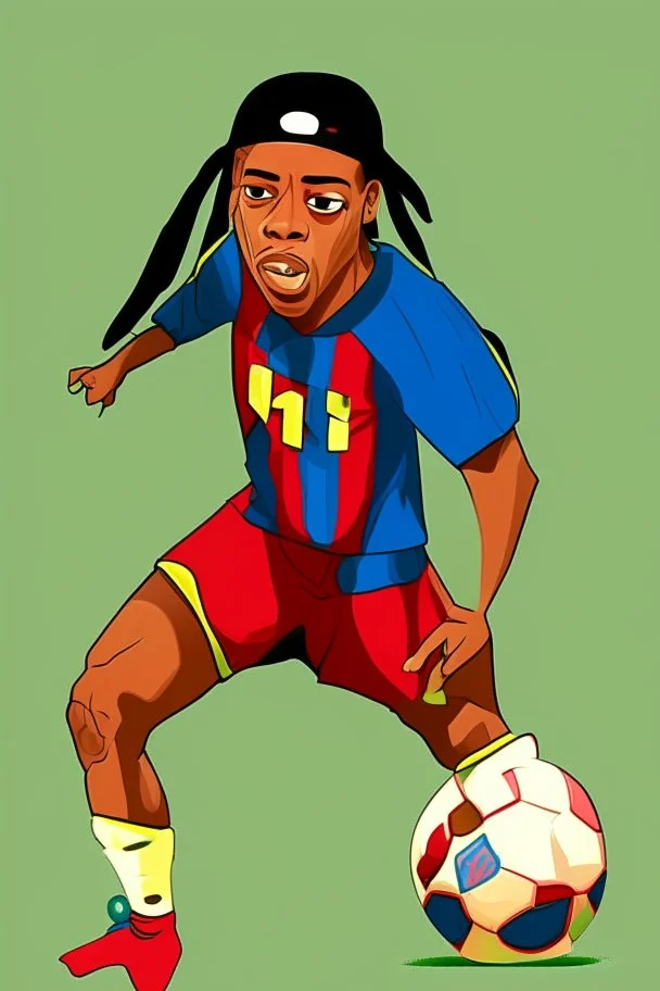 ronaldinho football player cartoon 2d