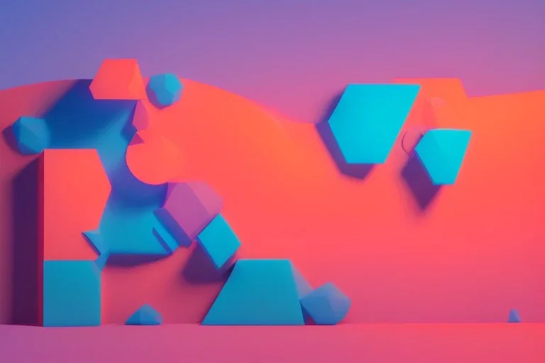 background simple colorful 3d geometric installation graphics