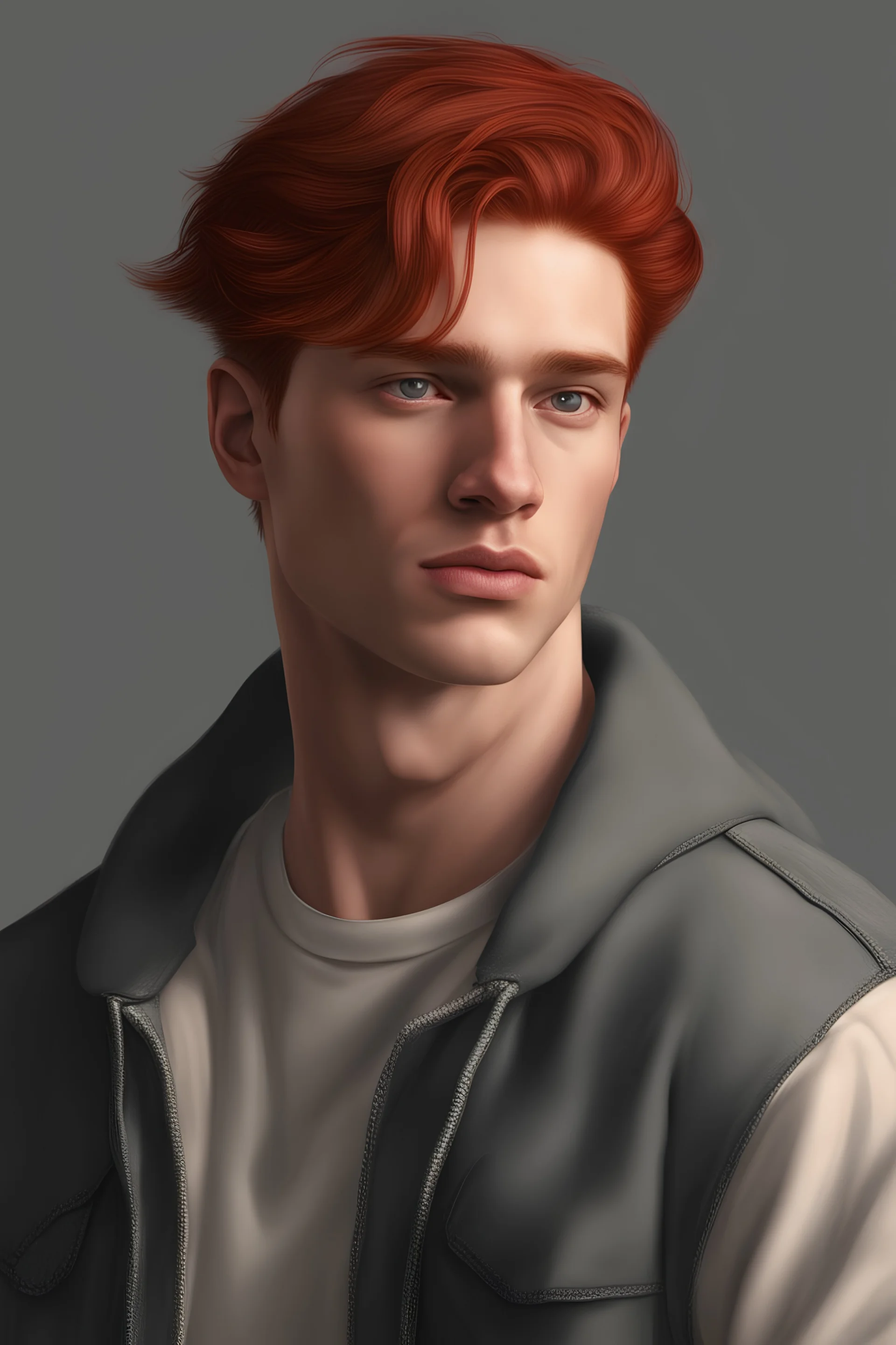 20 year old handsome man, red hair hair, 90s, photorealistic