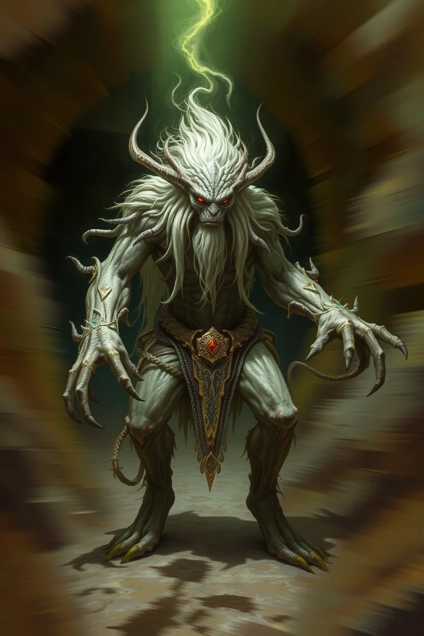 en god og snill og flink og veldig søt og hårete som en hippie , psionisk humanoid skapning fra universet, de regjerer ofte i underjordiske byer i Underdark. ser på seg selv som overlegne og bruker andre som slaver , abyss city, motion blur, painted by Rembrandt and Giger