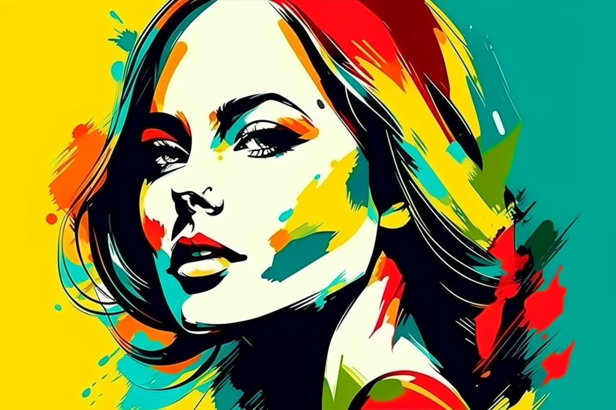 modern abstract woman painting vector