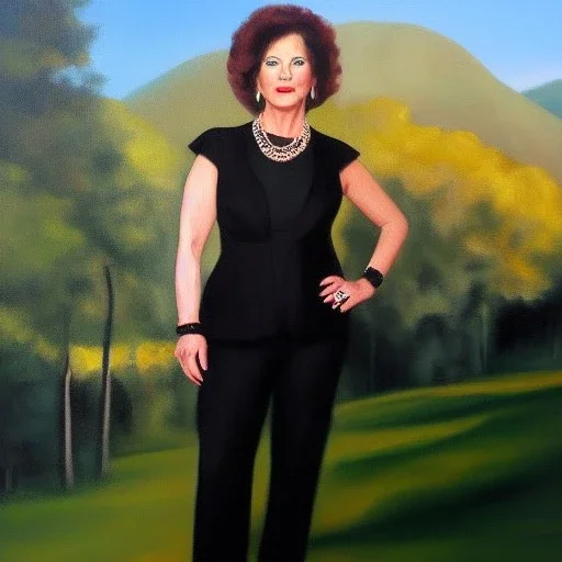 Full body portrait, painting, medium shot lady style of Debbie DeWitt