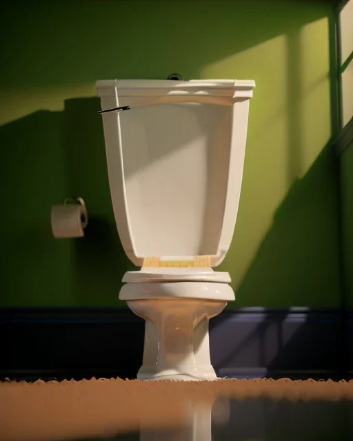 Toilet scene, donald trump sitting with his pants down and defecating, realistic image, Tarantino style, concept art, smooth, unreal engine 5, god lights, ray tracing, RTX, lumen lighting, ultra detail, volumetric lighting, 3d.