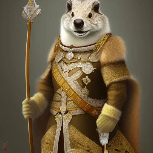 Beaver dressed in royal clothing, a royalty, high resolution