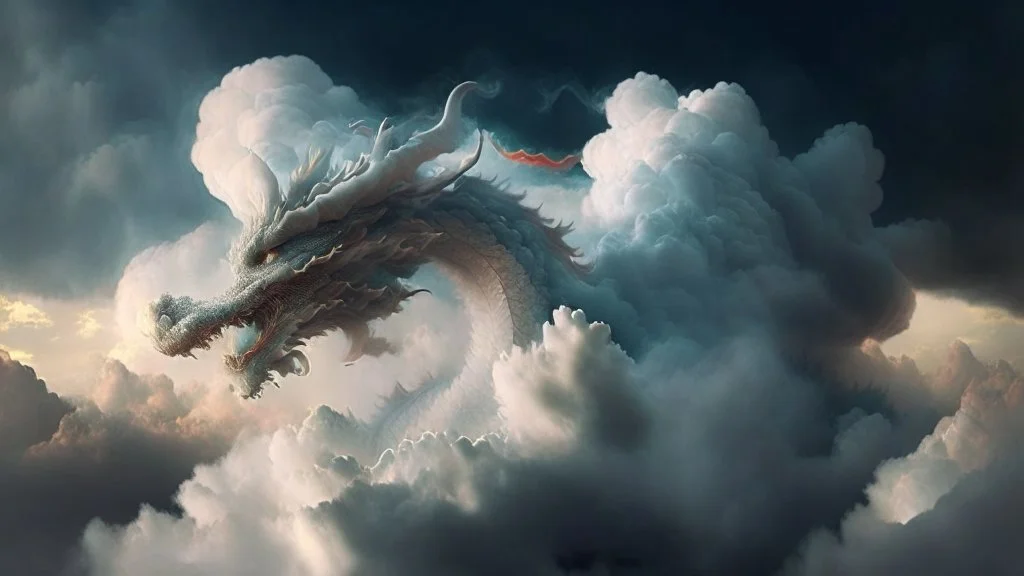 dragon in a big cloud