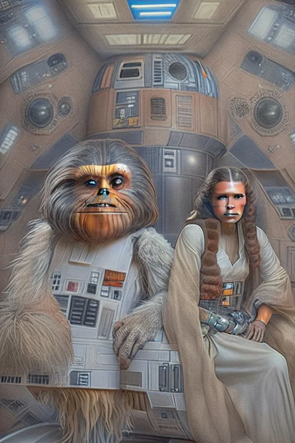 Millennium Falcon with chewbacca and princess leia