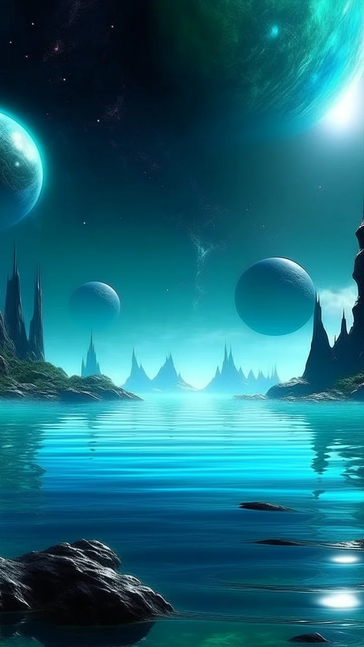 sci fi planet, water, magical