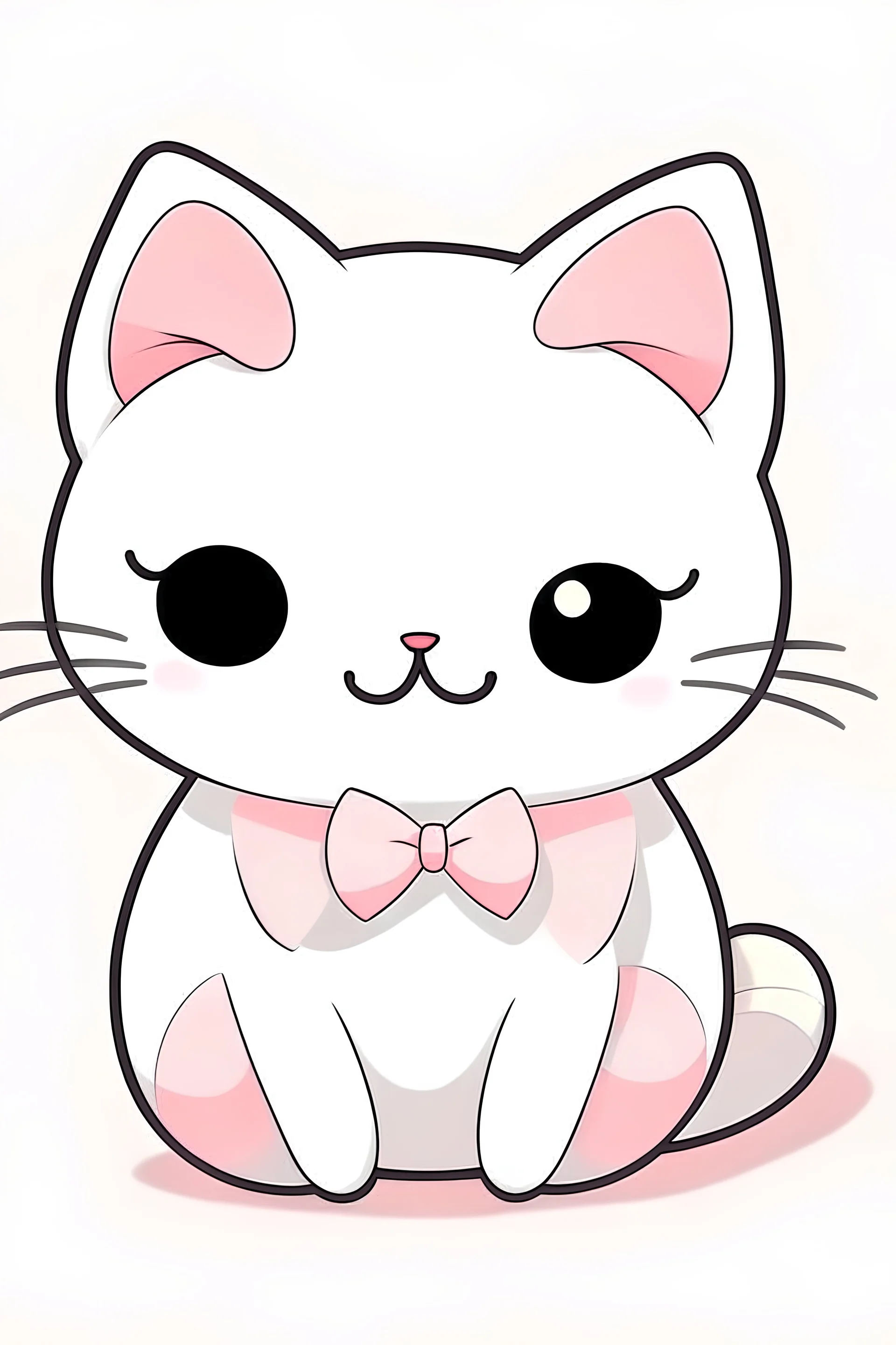 Kawaii cat with a bow