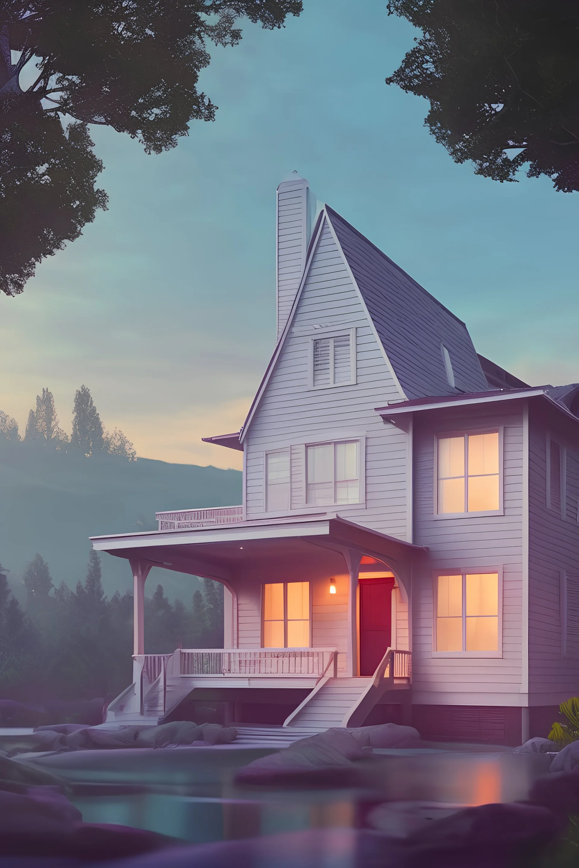 FOTO CONCEPTUAL DE UN CASA CON REFERENCIA DEL ALBUM LOVER DE TAYLOR SWIFT QUE SEA AEST5HETIC