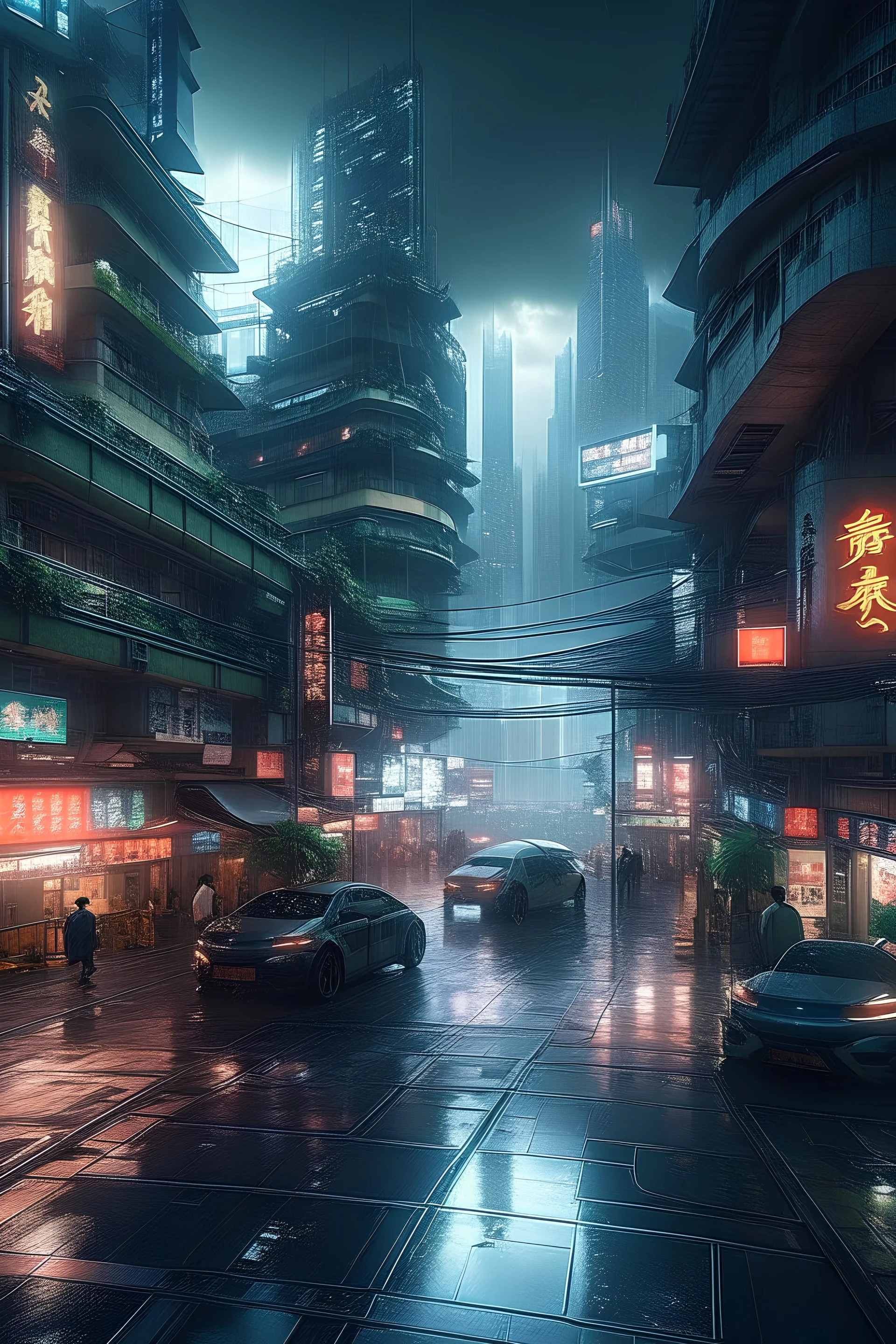 Cyberpunk Wuhan In 50 Years In The Future 