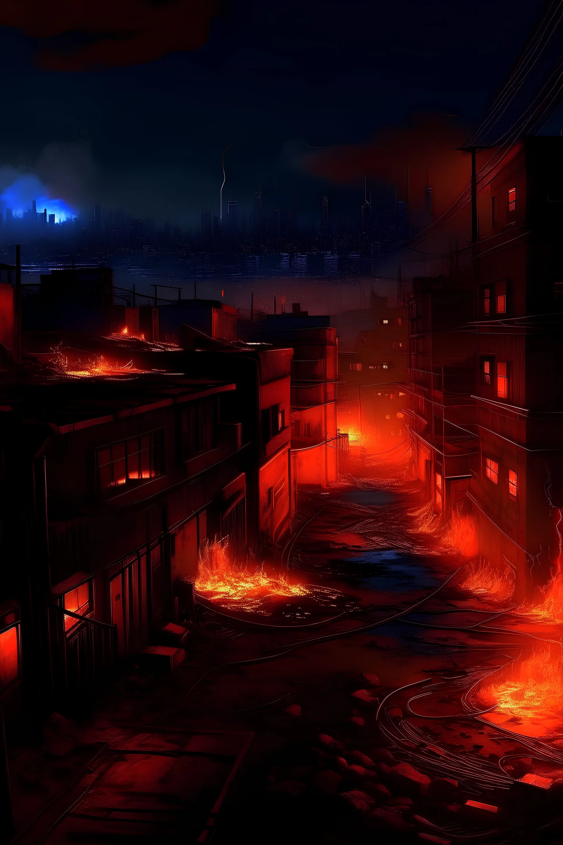 The neon glow of the city lights flickers ominously as the night sky is illuminated by the fiery exchange of gunfire. Bodies litter the ground like discarded puppets, their lifeless eyes staring blankly into the abyss as the relentless onslaught shows no signs of abating. Each gunshot echoes like thunder in the night, punctuated by the anguished cries of the wounded and dying.