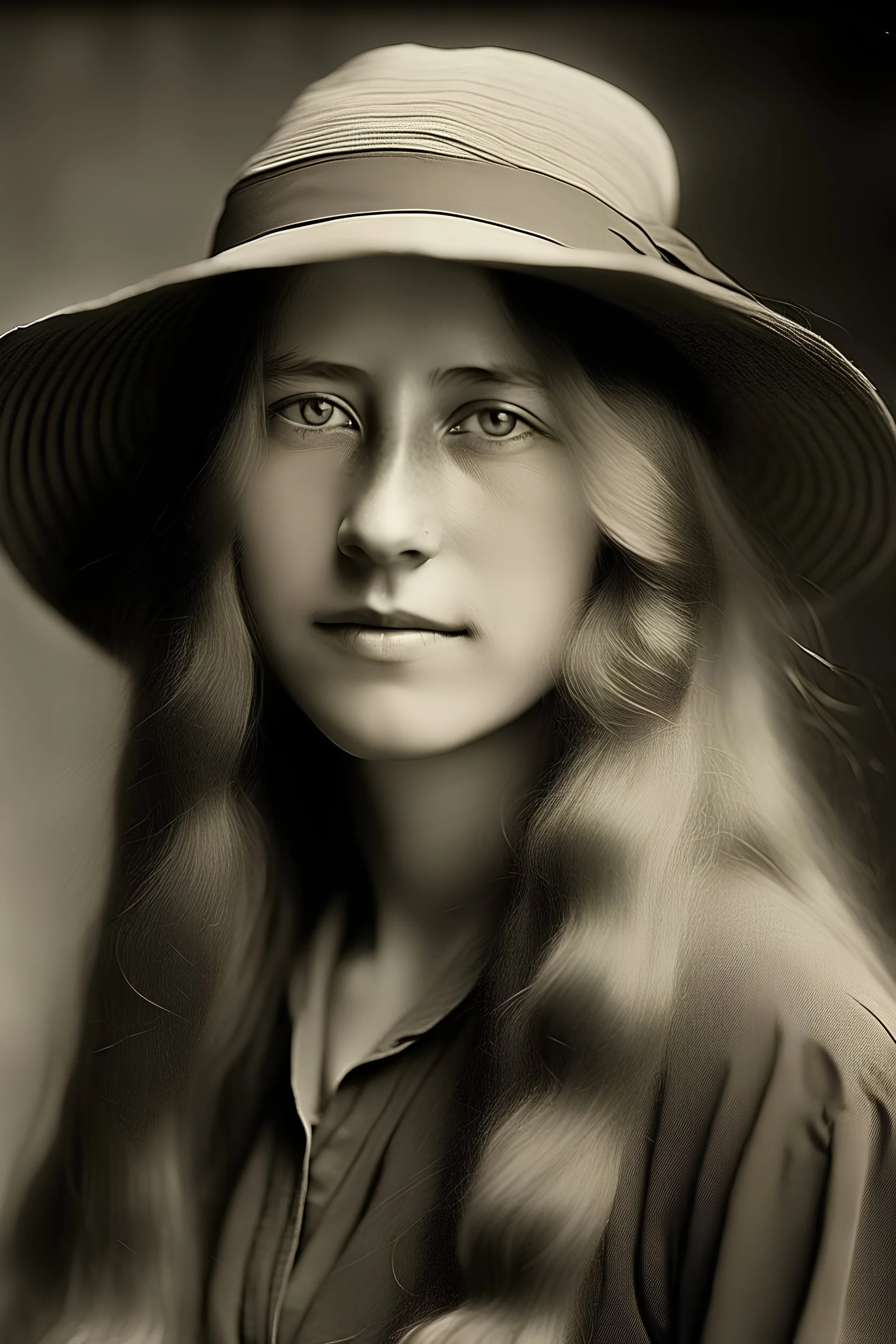 woman 30 years usa1920 long hair blond and hut