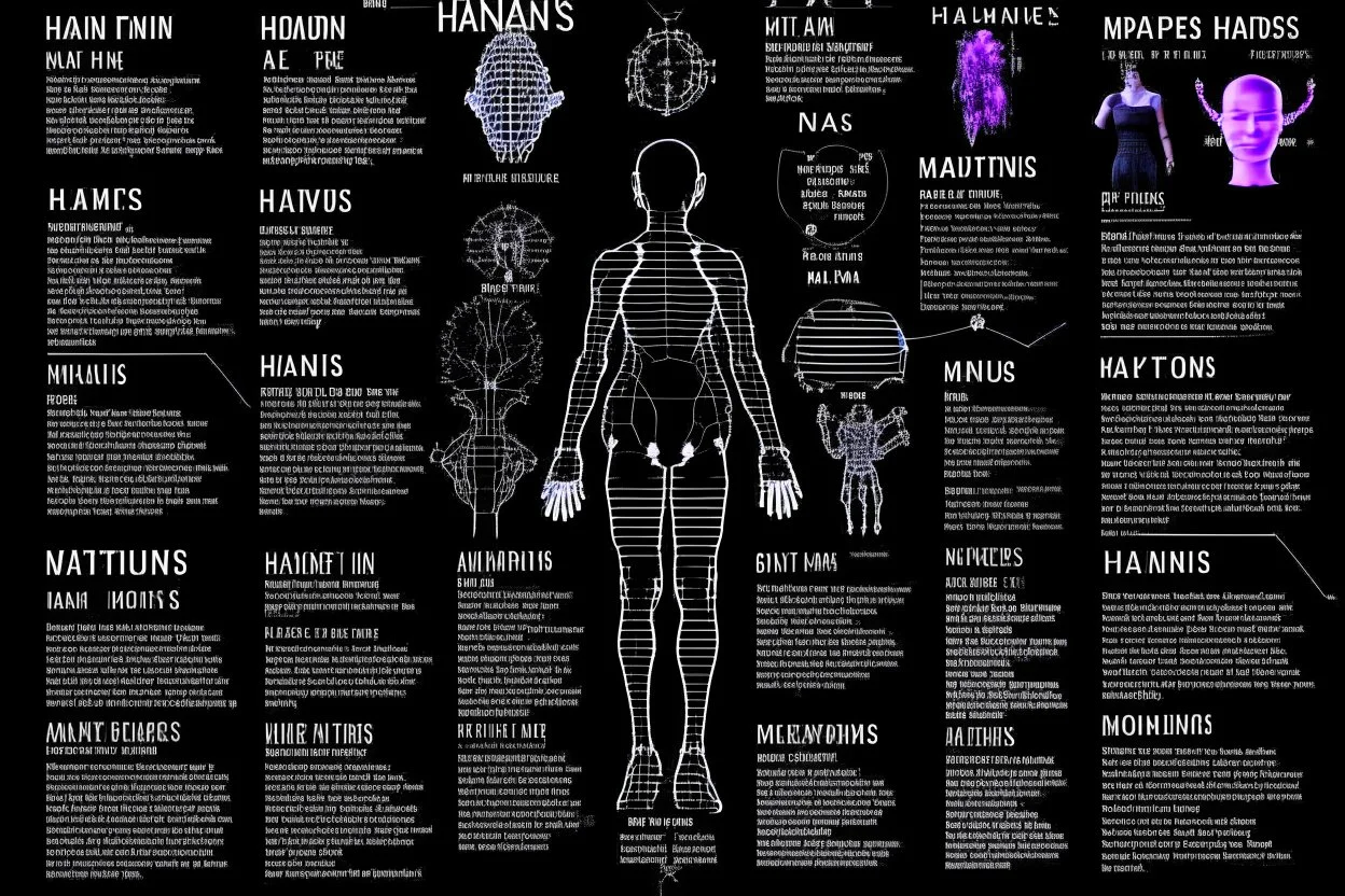 infographic about humans behavior, made by alien, black grainy background, several strange gliphs, few text with big characters