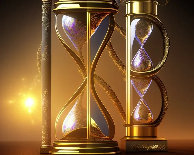 magic hourglass, intricate, realistic, meticulously detailed