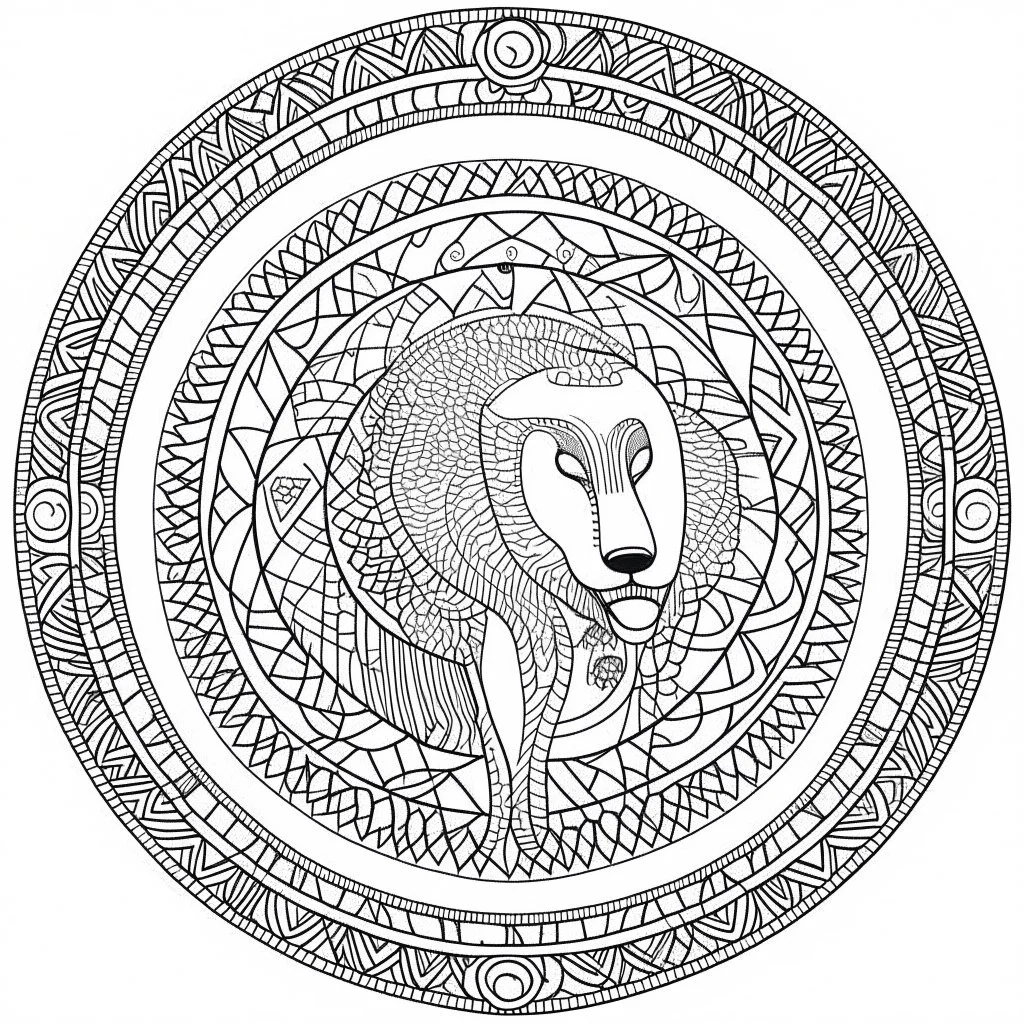 amazing animals, each art has an imaginary animal in the zoo, Strange, imaginative, mandala coloring sheet, full view, realistic, only draw lines, coloring book, clean line art, –no sketch, color, –ar 3:4, white background, minimalistic black lines, minimal black color, low level black colors, coloring page, avoid thick black colors, thin black line art, avoid colors, perfect shape, perfect clear lines,