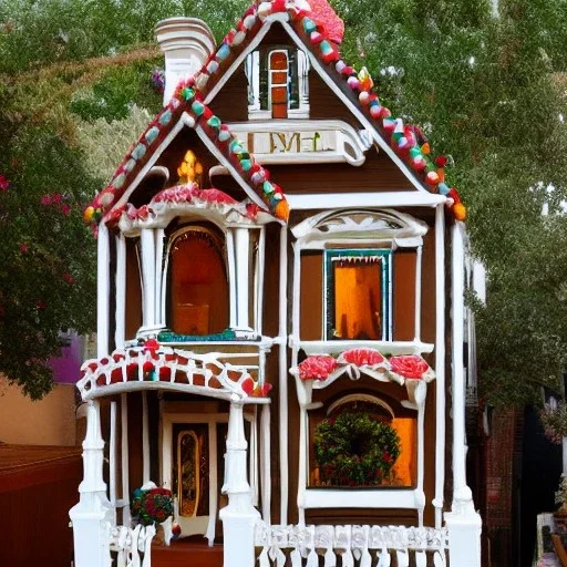 San Francisco victorian house as a gingerbread house