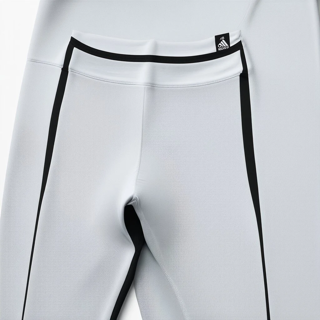 Folded sport legging, top view, flat lay, realistic, active wear, black legging, high waistband, seamless, folded in three parts