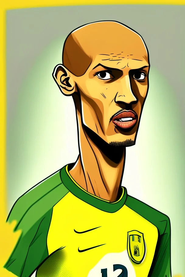 Fabinho Tavares Brazilian football player ,cartoon 2d