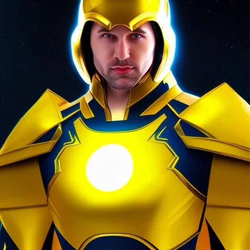 Cosmic super hero, yellow costume,8k HD image,