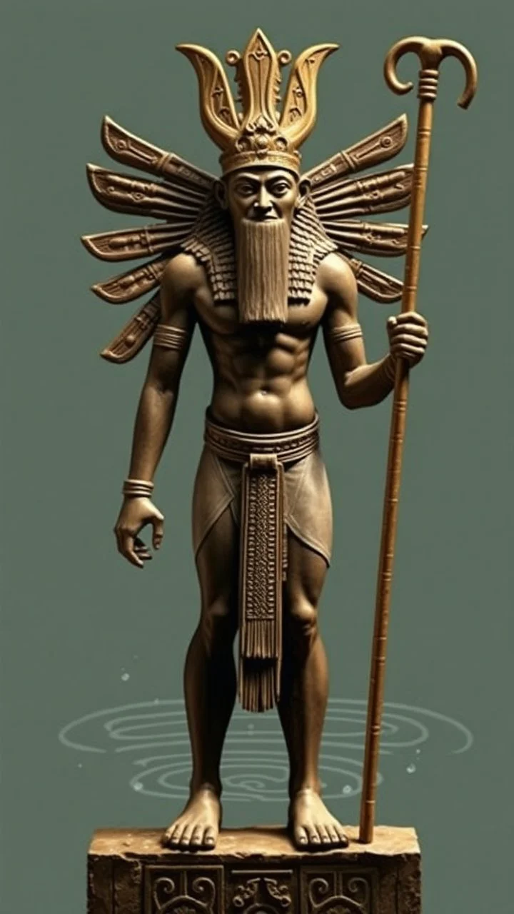 Enki is the Sumerian god of water, knowledge crafts , and creation (nudimmud), and one of the Anunnaki.