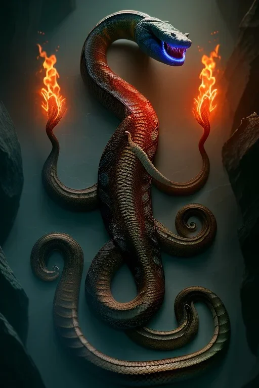 Full body photography of an ethereal Jörmungandr the world snake, Fire theme art, Dark moody night atmosphere, by Michelangelo, 8K, high body details, anatomically perfect body, oak tree roots, ignore NSFW