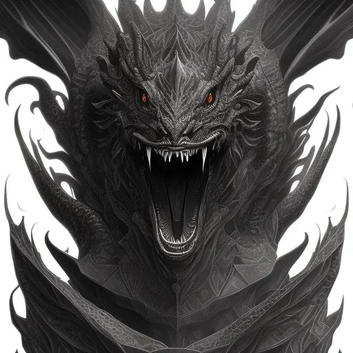 a black dragon with an relieved expression