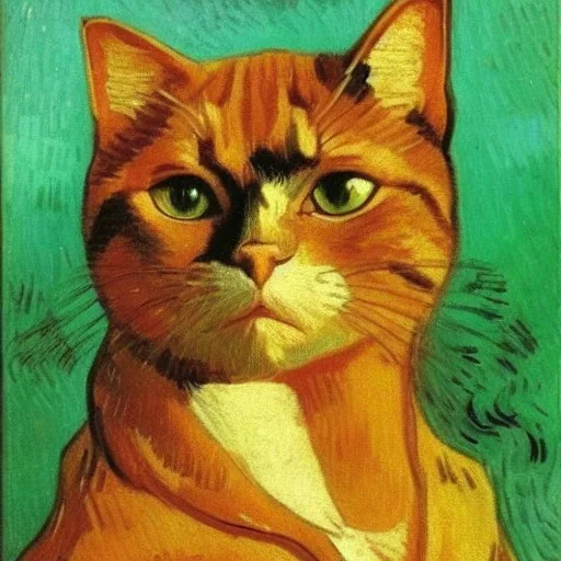 Portrait of a cat by Van Gogh