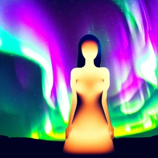 mujer hermosa, misteriosa, joyas, luz, energia positiva, aurora boreal, texturas reales