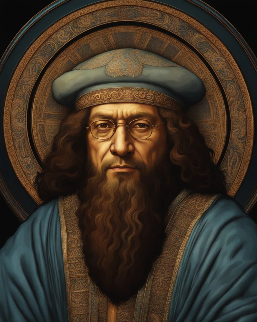 Gustavo Petro, Leonardo Da Vinci style, digital art, colores contrastes, hiperdetallado, 8k