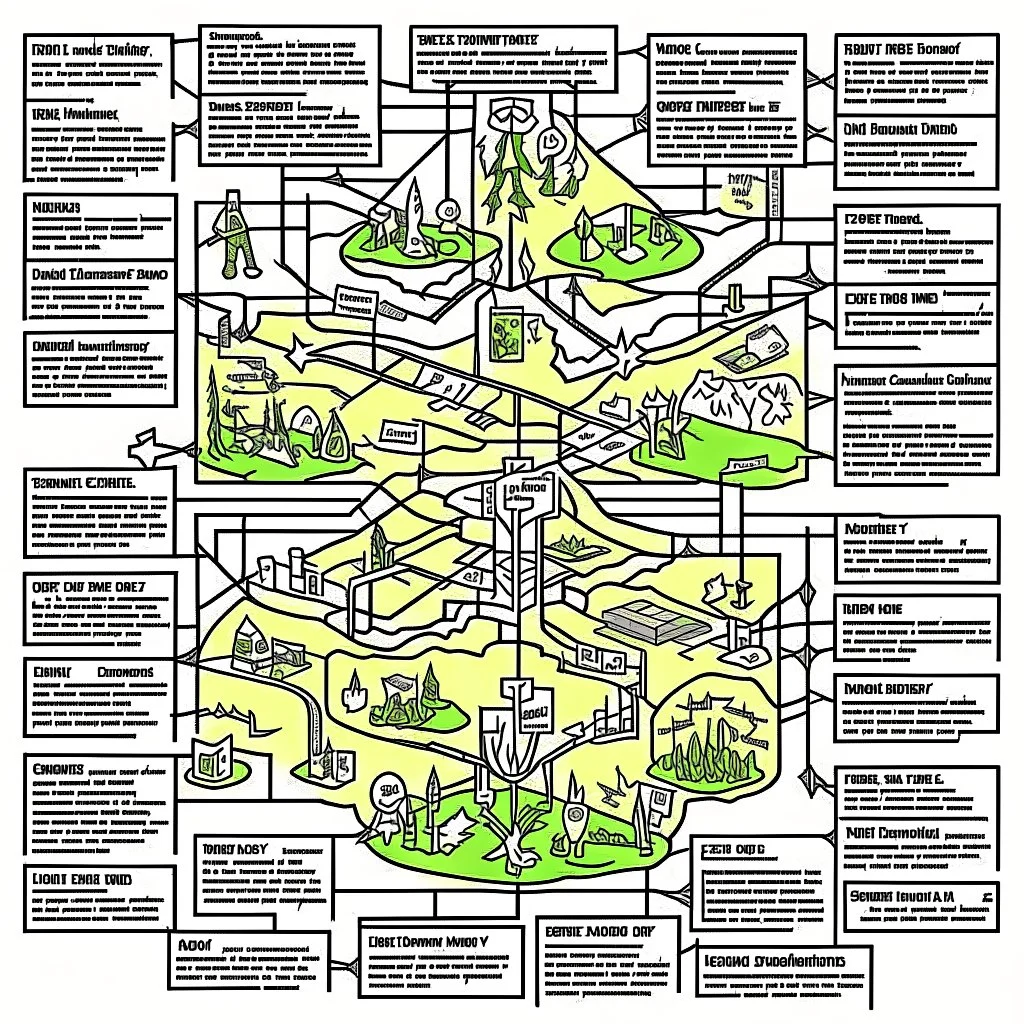 tragedy of the commons flow chart, neo surrealism.