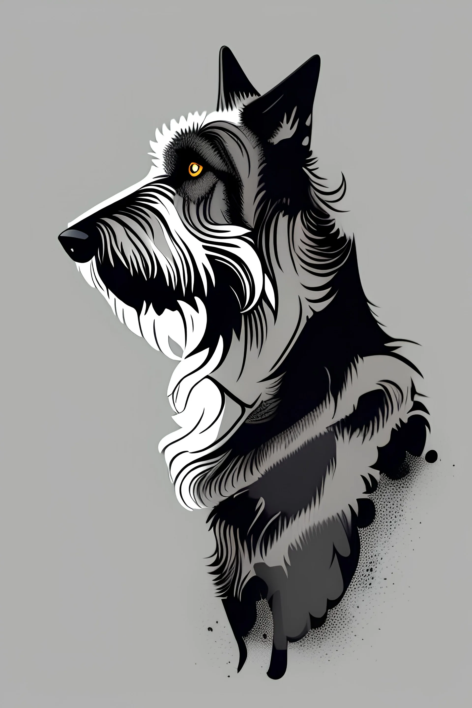 Genrat an ai vector art of the "wolfhound"