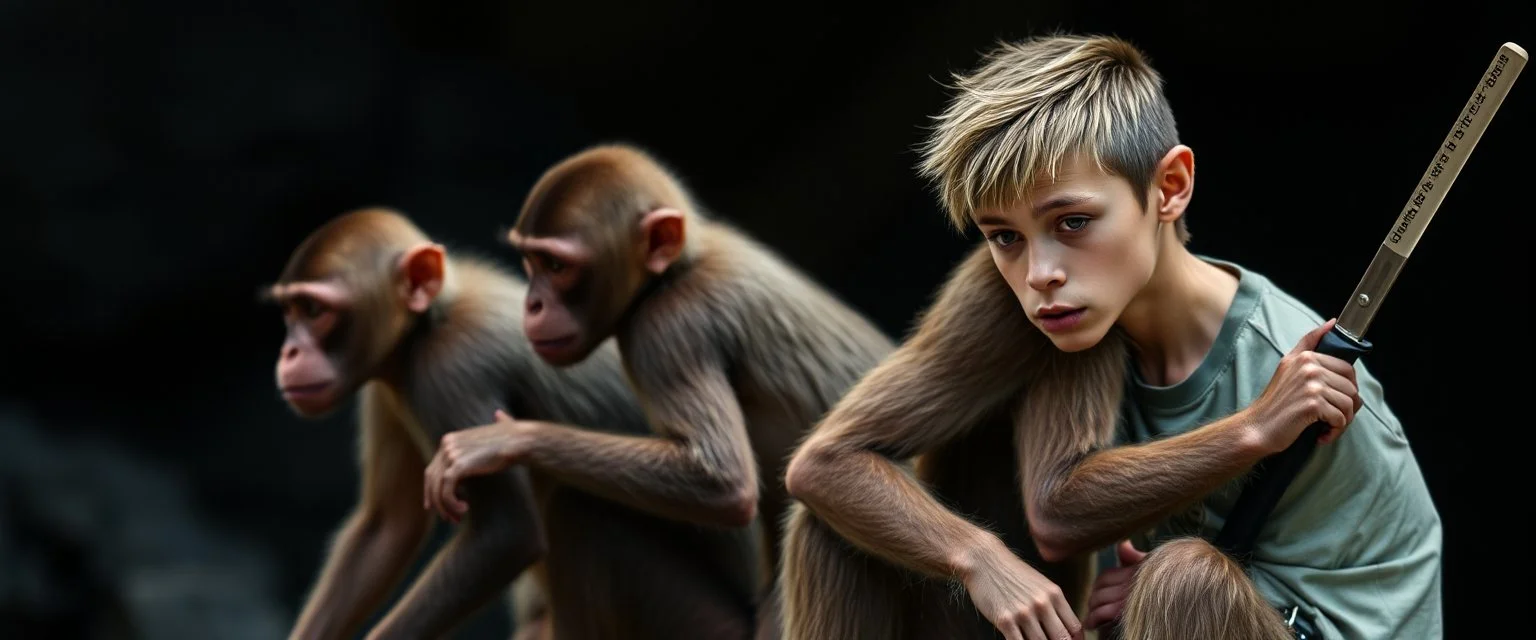 justin bieber monkey evolution in to machete human, 4 stages