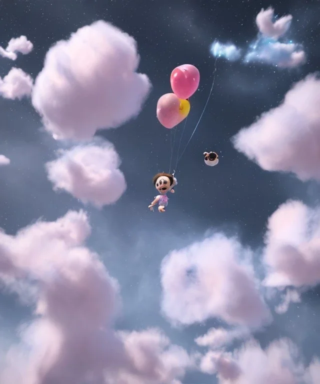 Ultra realistic speed clouds sky scene, wide angle view, childs falling down with many Childs background, rabbit head, circus dress style, feather color, free jumping flying, many trinkets, hair monster, many jelly beans, balls, color smoke, smile, happy, extreme, wind, clouds sea, 20,000 feet altitude, stratosphere, soft color, highly detailed, unreal engine 5, ray tracing, RTX, lumen lighting, ultra detail, volumetric lighting, 3d, finely drawn, high definition, high resolution.